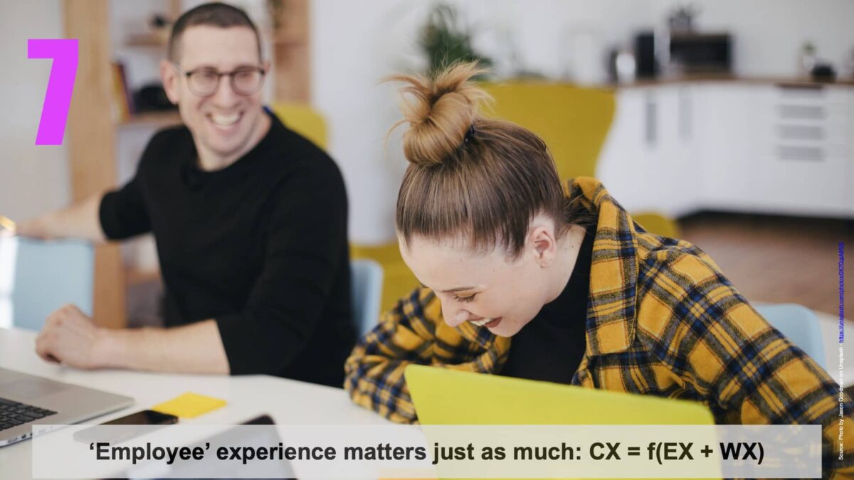 "Employee' experience matters just as much: CX = f(EX + WX)