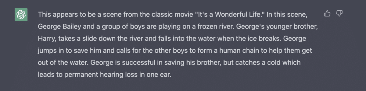 ChatGPT summary of "It's a Wonderful Life"