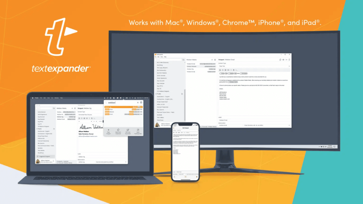 TextExpander synergizes all of your employees, allowing them to create detailed messaging with the touch of a button.