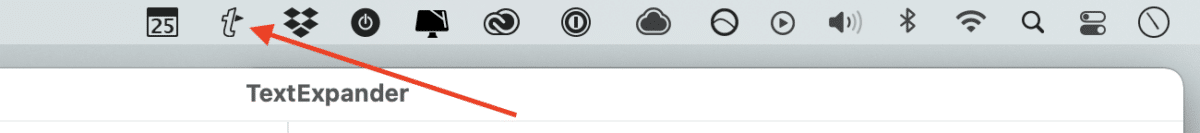 TextExpander icon in the Mac menu bar
